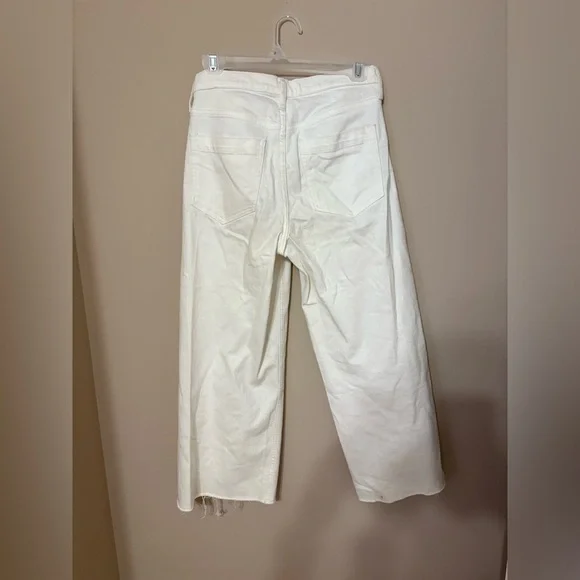 Banana Republic Women's High Waisted Wide Leg Crop Jeans White 26/2 - Picture 4 of 5